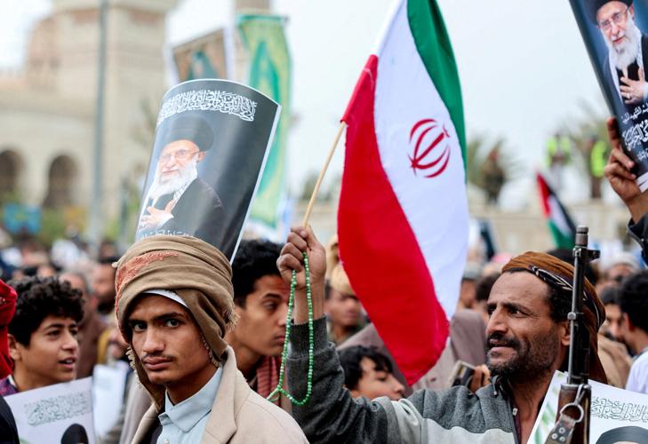 FILE PHOTO: Houthi supporters demonstrate in solidarity with Iran, Lebanon