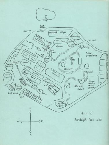 Randolph Park Zoo book map ca. 1976.