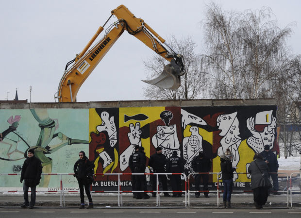 Portion of Berlin Wall removed by developer    