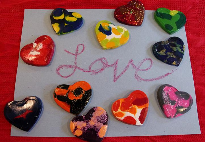 Crayon hearts