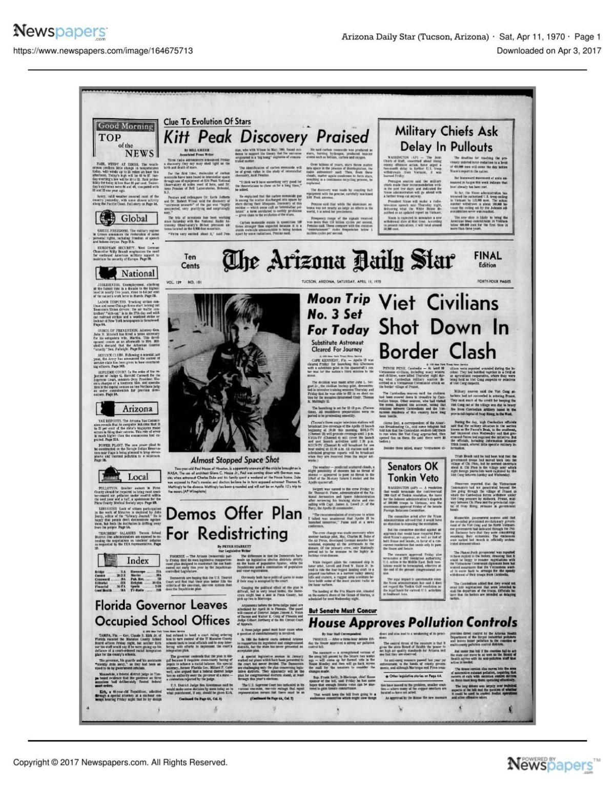 Arizona Daily Star front page April 11, 1970.pdf