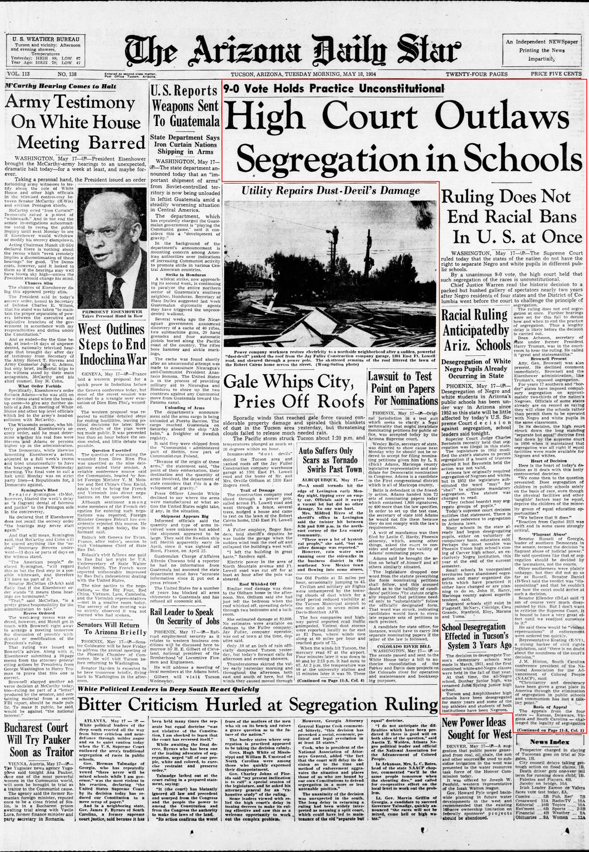 news article about brown v board of education