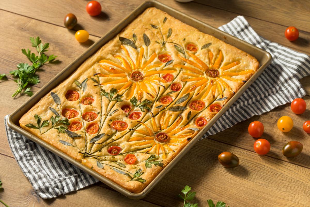 Homemade Flower Focaccia Bread Art