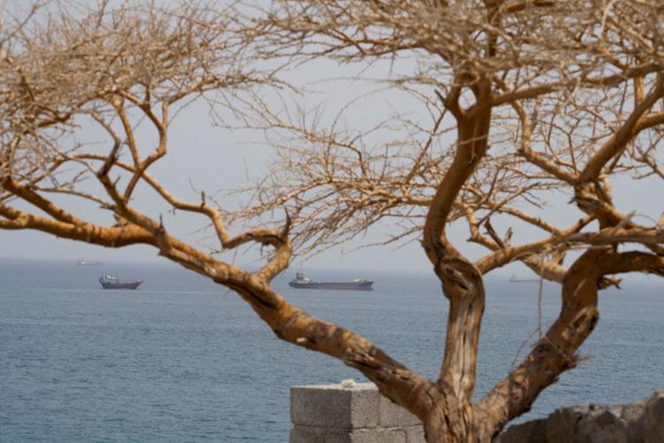 Vessels near the Strait of Hormuz, as seen from Musandam