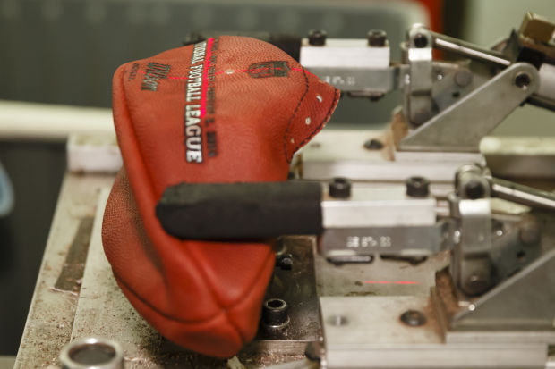 Making Super Bowl footballs