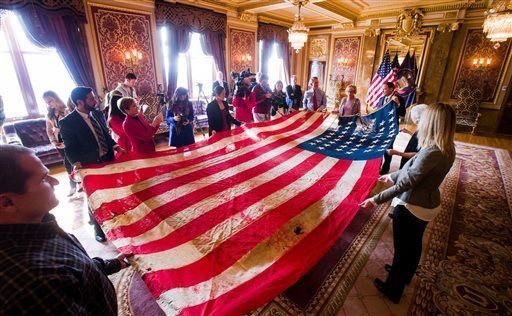 45-star flag found in Iowa junkyard unfurled in Utah