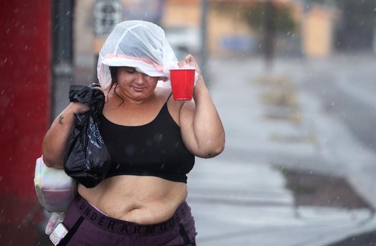 Tucson monsoon: A rainy day and sandbags