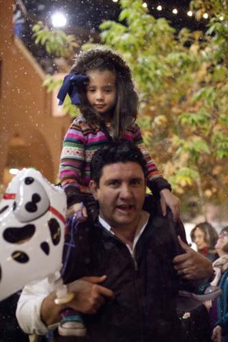 Snow's comin' down at La Encantada   
