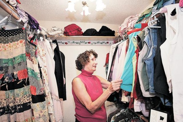 Decor makes closet contemporary  