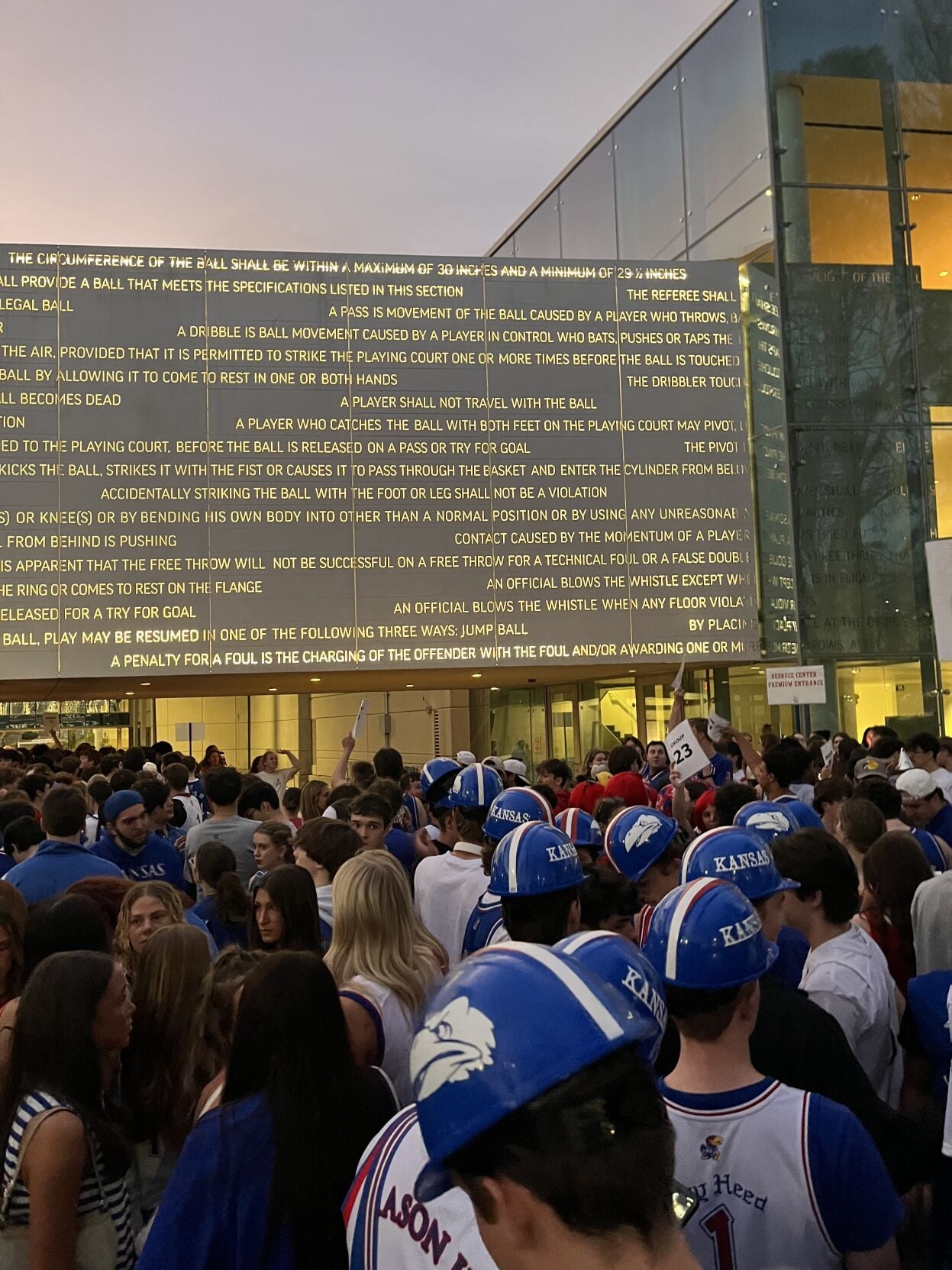 KU students line up under Dr. Naismith's rules
