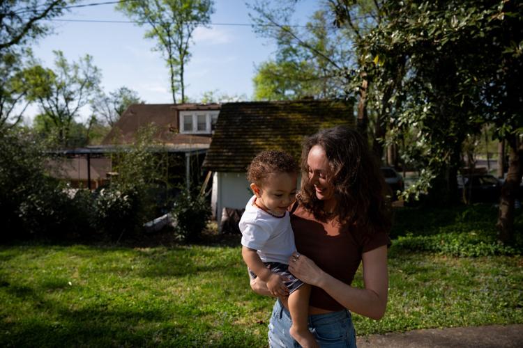 Allie Wilson holds her 1-year-old son, Jhy'eir, at Ella's House in Nashville on Friday, April 3, 2026. Ella's House, a nonprofit, supports female college students who are pregnant and parenting.