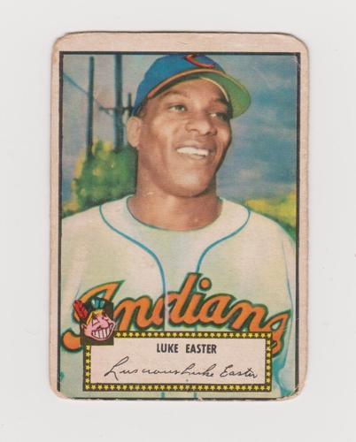 A Luke Easter baseball card, from his time with Cleveland