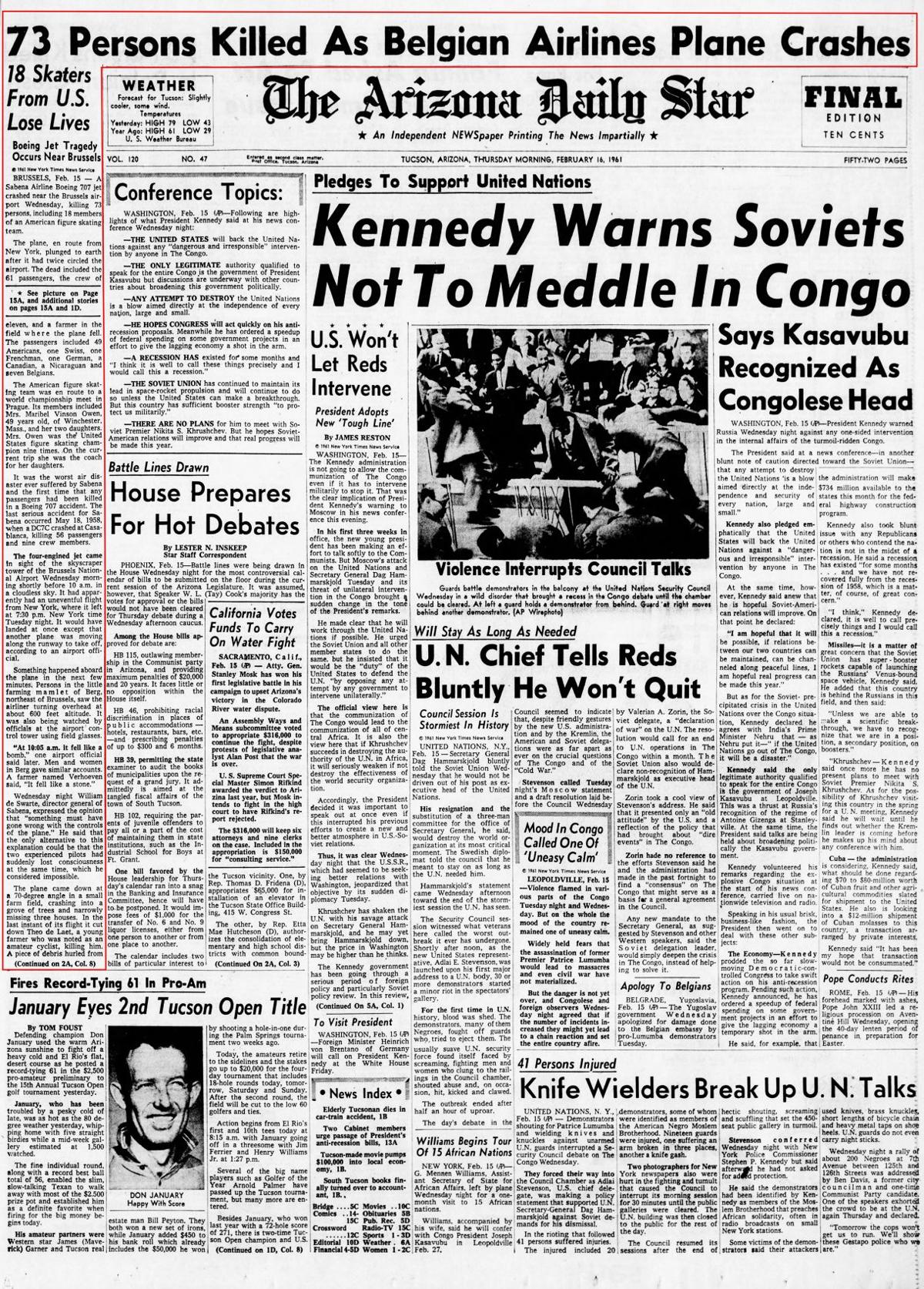 Feb. 16, 1961: U.S. Figure skating team killed in plane crash