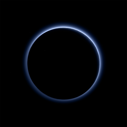 Pluto, in a blue mood