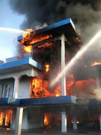 Blaze destroys 'Oddity' house that was perpetually being built