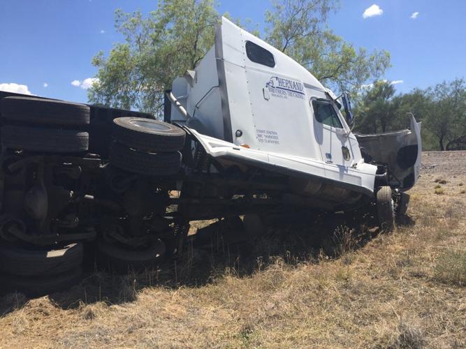 Overturned semi