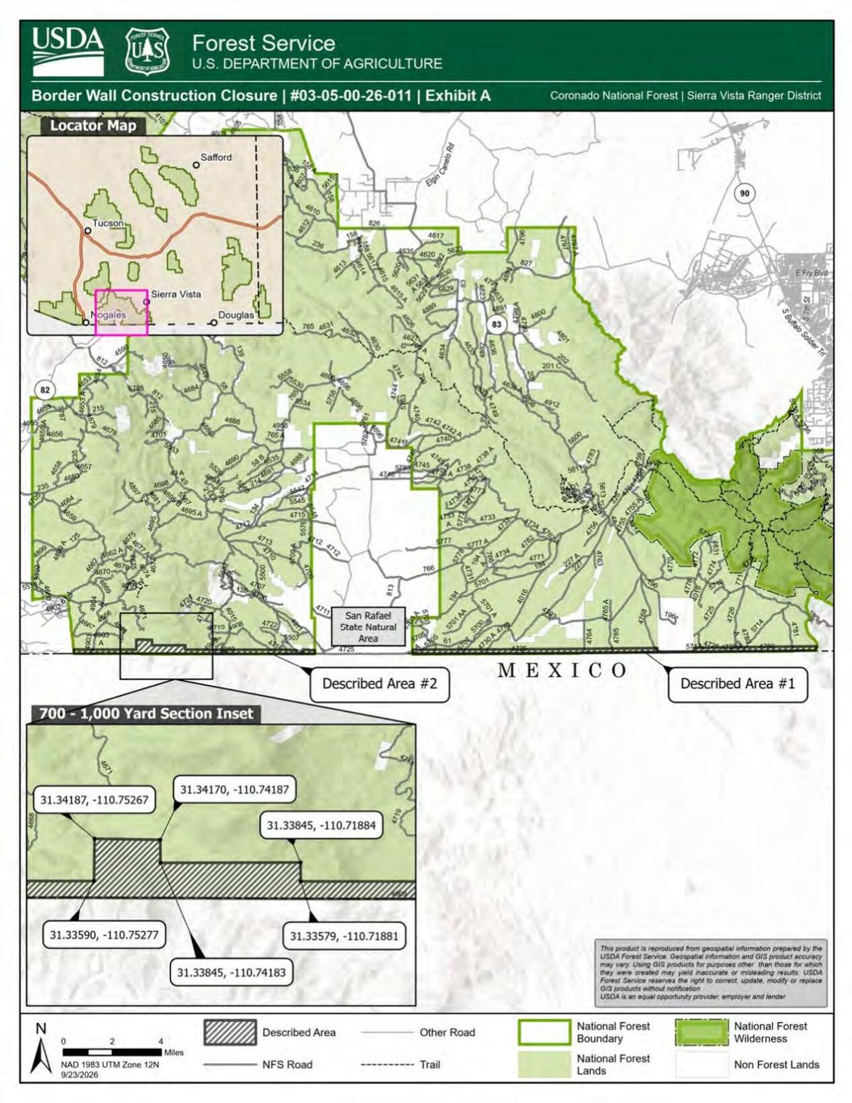 Access closed outside San Rafael Valley