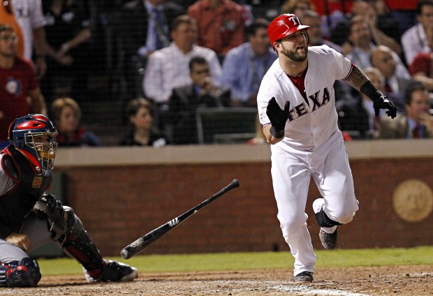 Photo: Rangers Rangers catcher Mike Napoli and pitcher C.J. Wilson