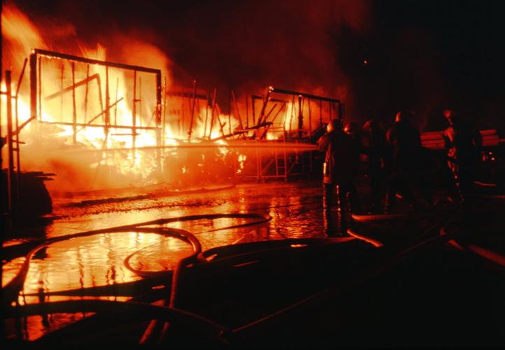 Grant Road Lumber fire in 1980