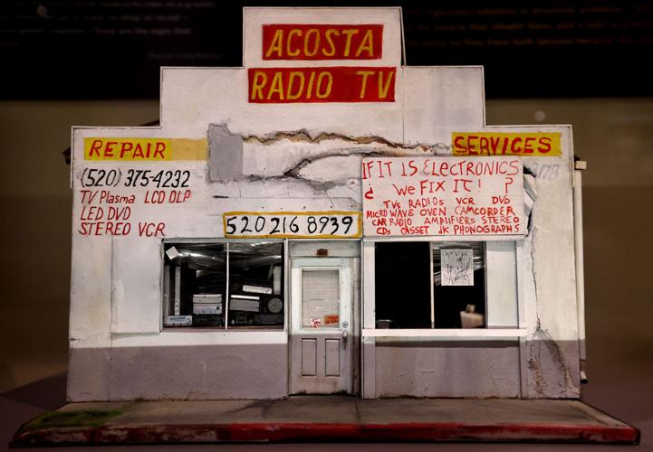 Local signs at new miniature museum exhibit
