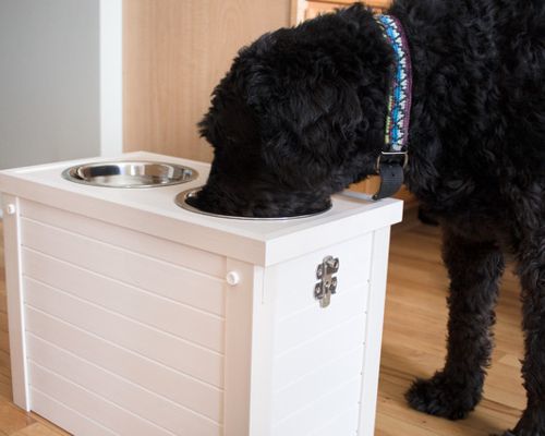 DIY Raised Dog Food Storage 