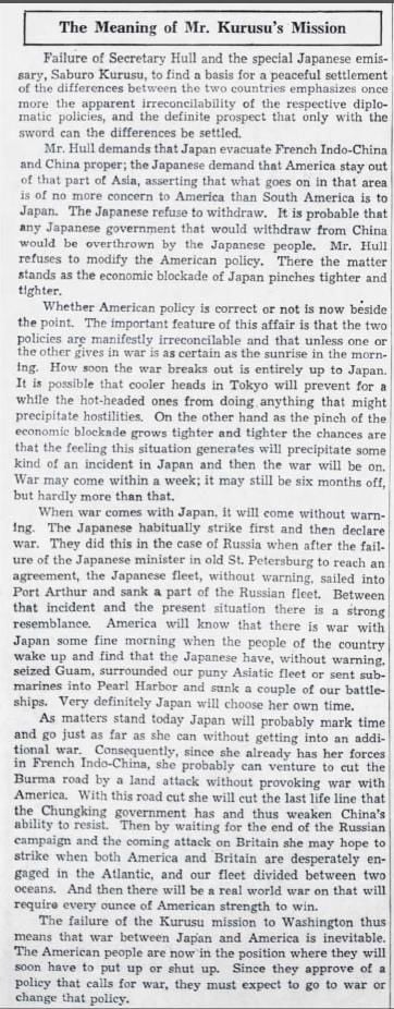 William R. Mathews editorial Nov. 28, 1941