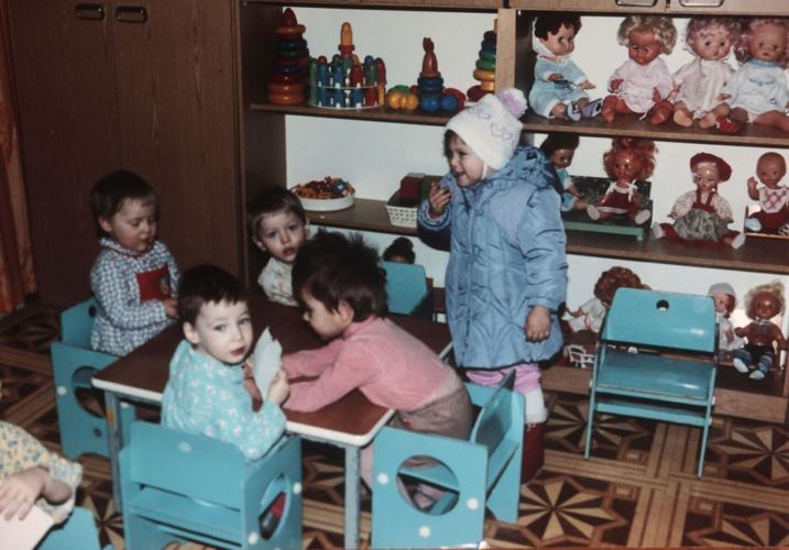 Young Natalie Wanzel at orphanage in Russia