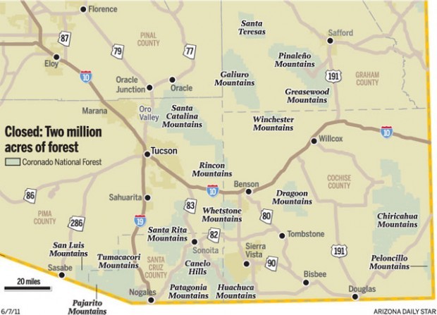 Map: Two million acres of forest closed