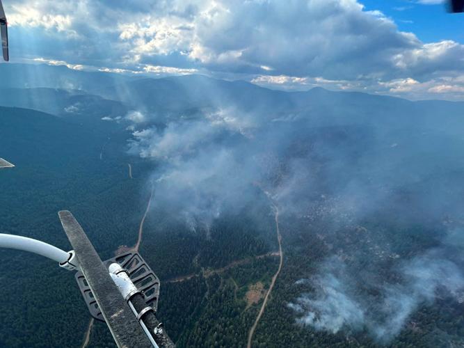 Smoke rises from the Ainslie Creek wildfire near Boston Bar