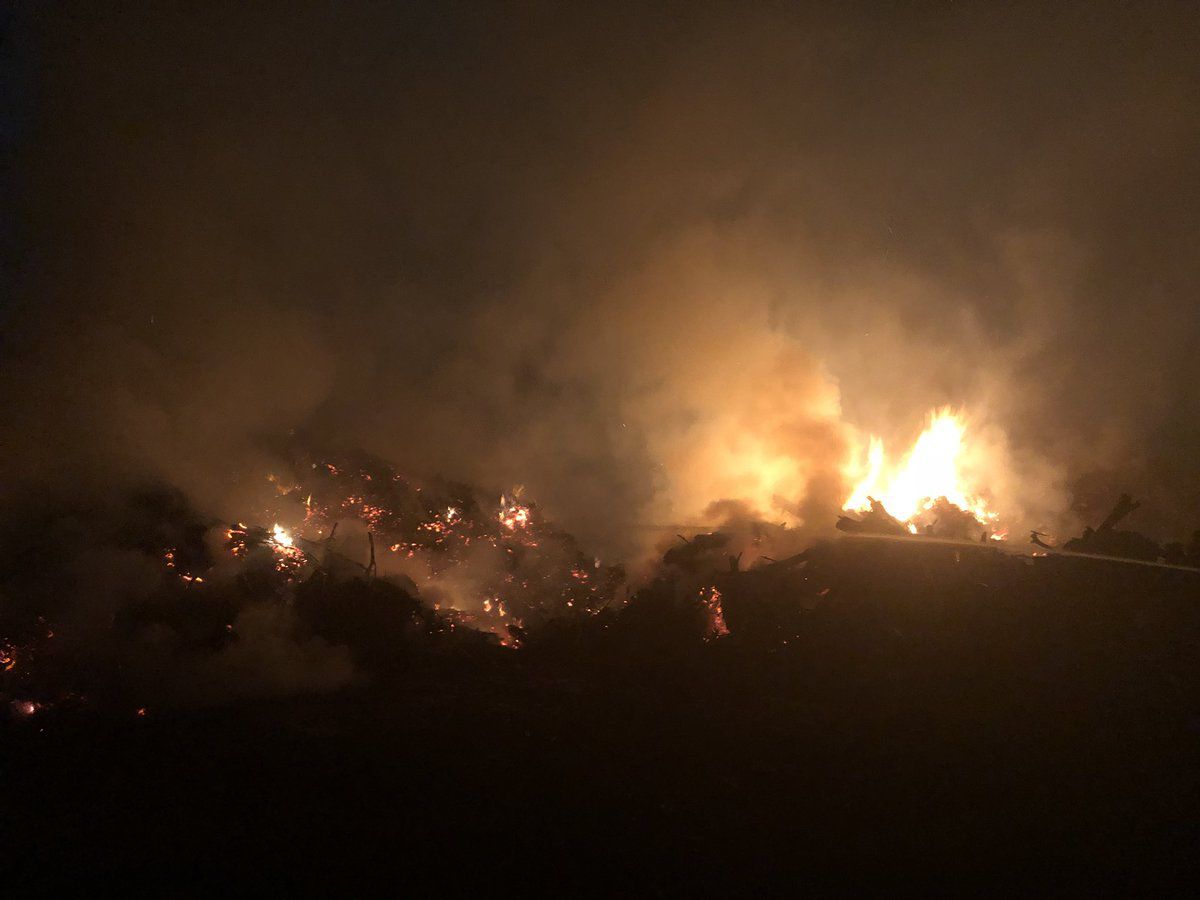 Northwest fire crews battle mulching machine fire