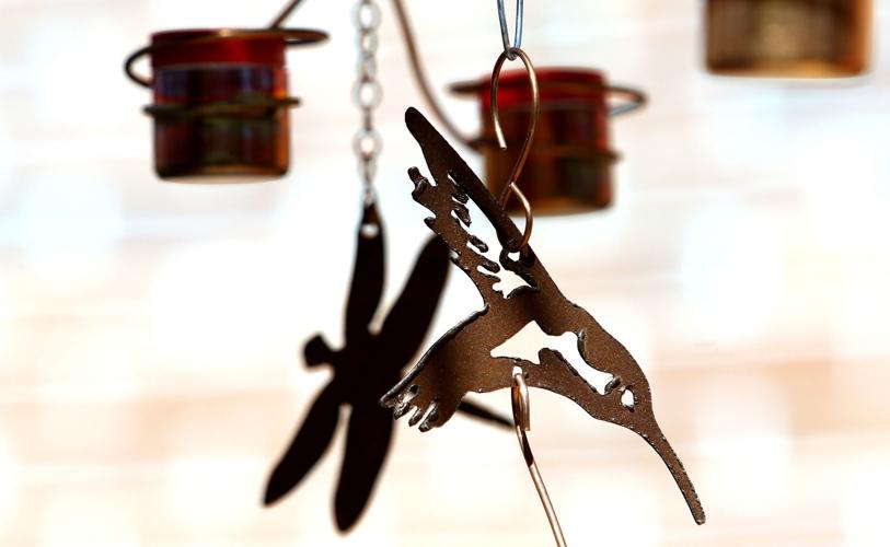 Copper hummingbird feeders