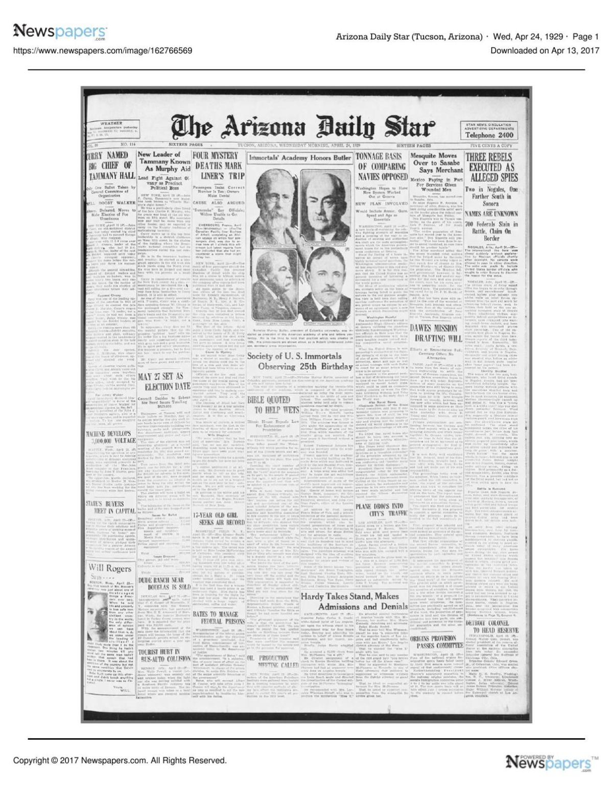 Arizona Daily Star front page April 24, 1929.pdf