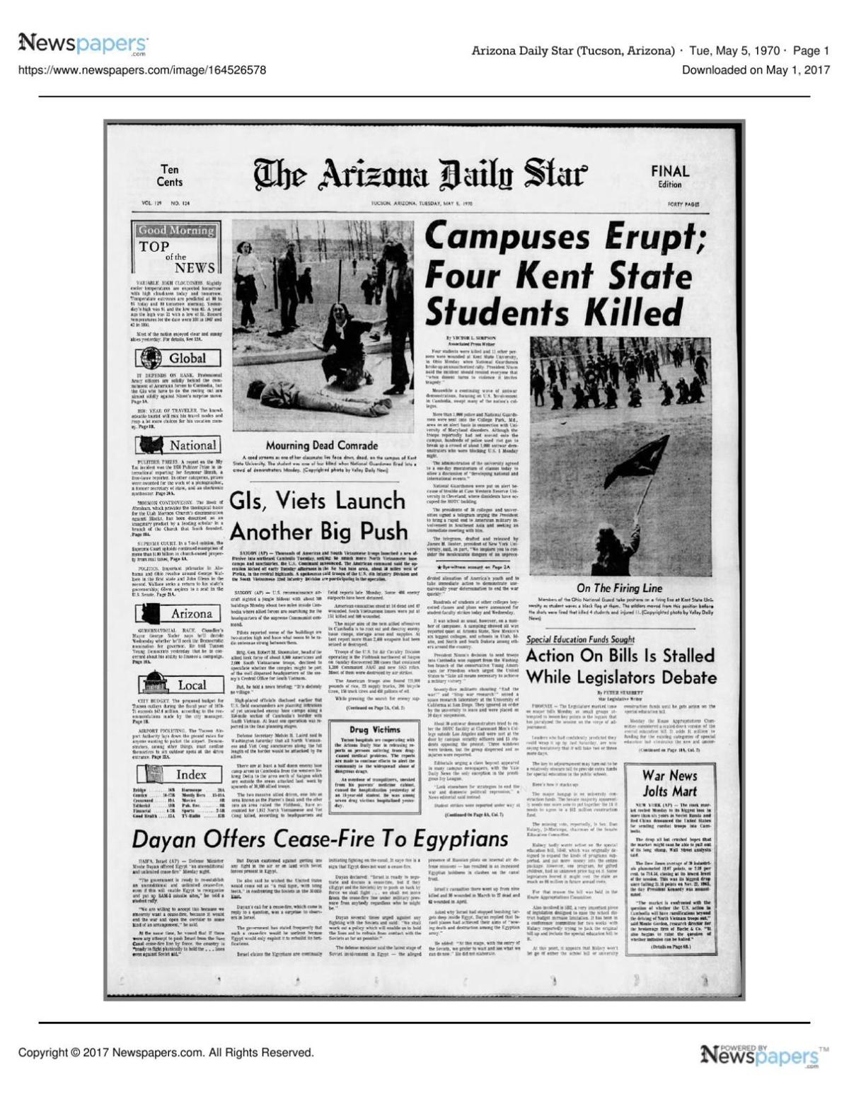 Arizona Daily Star front page May 5, 1970.pdf