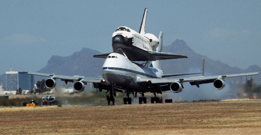 The space shuttle Atlantis has been here twice   