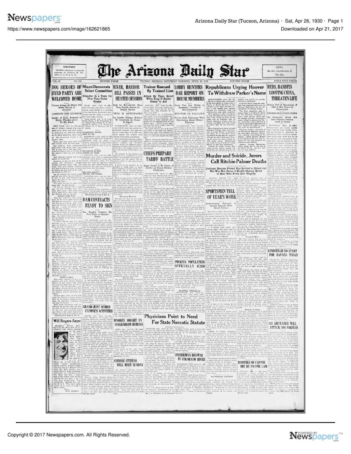 Arizona Daily Star front page April 26, 1930.pdf