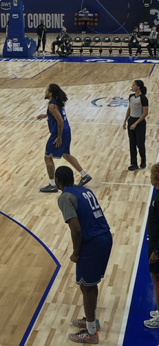 Jaden Bradley and Emanuel Sharp, NBA Combine 2026