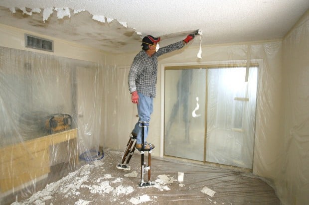 Popcorn Ceilings, Can You Cover Asbestos Popcorn Ceiling With Drywall
