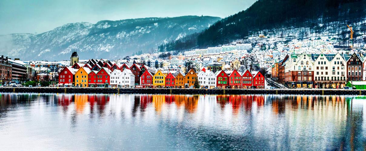 Panoramic view on Bergen, Norway.