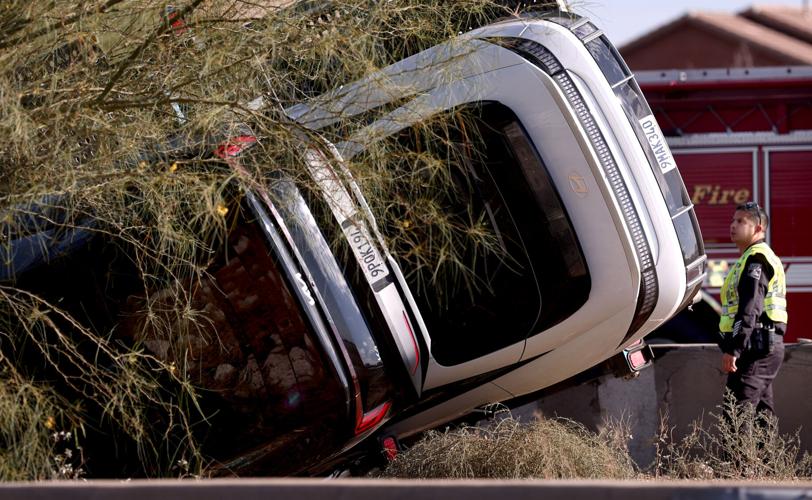Fiery rollover crash closes Tucson freeway for hours