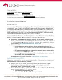 Church leaders banned, student club suspended at UNM