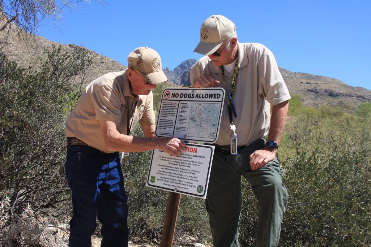 Warning signs along trails