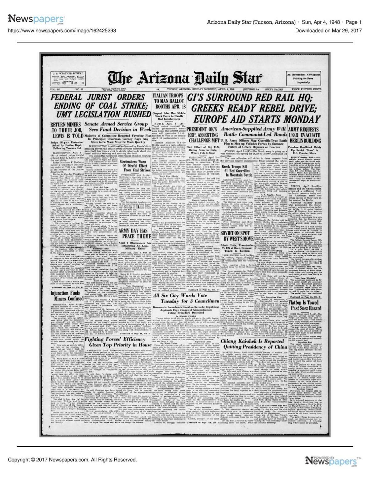 Arizona Daily Star front page April 4, 1948.pdf
