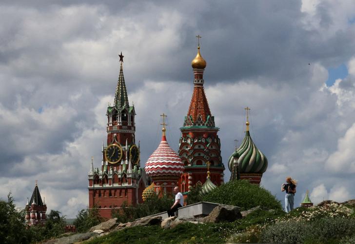 People walk in central Moscow