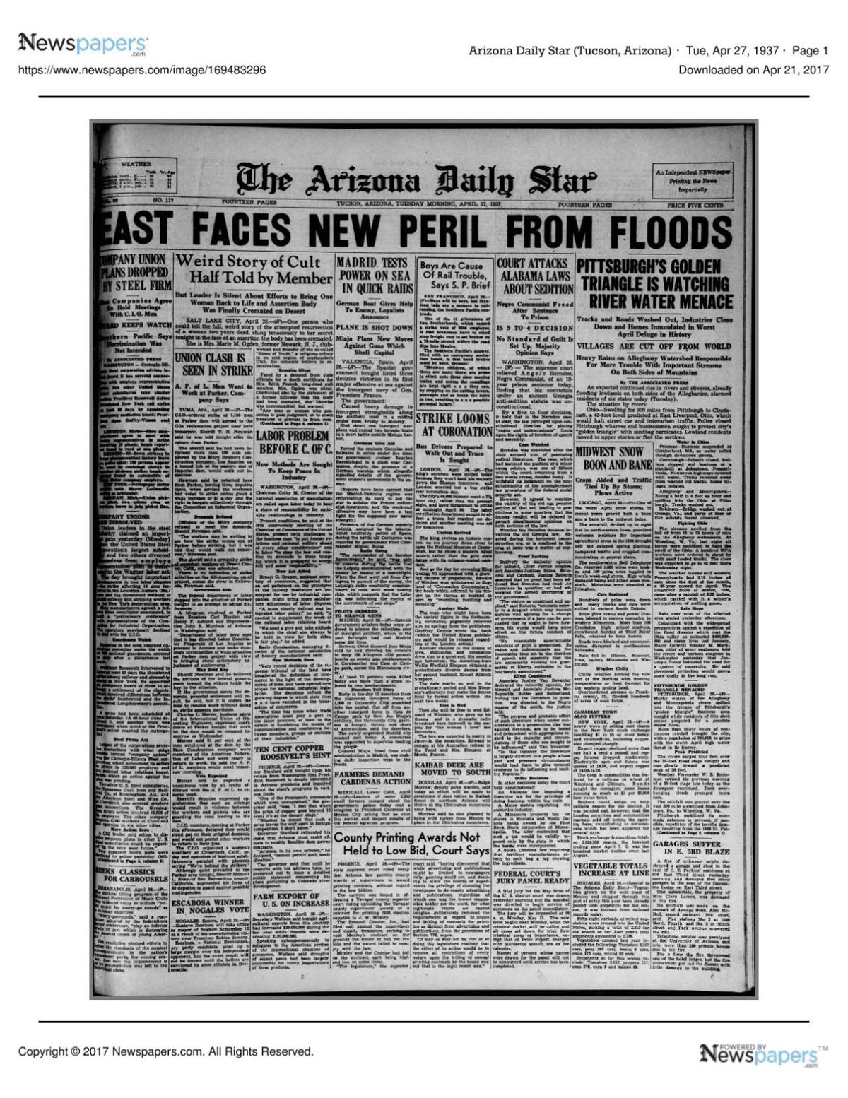 Arizona Daily Star front page April 27, 1937.pdf