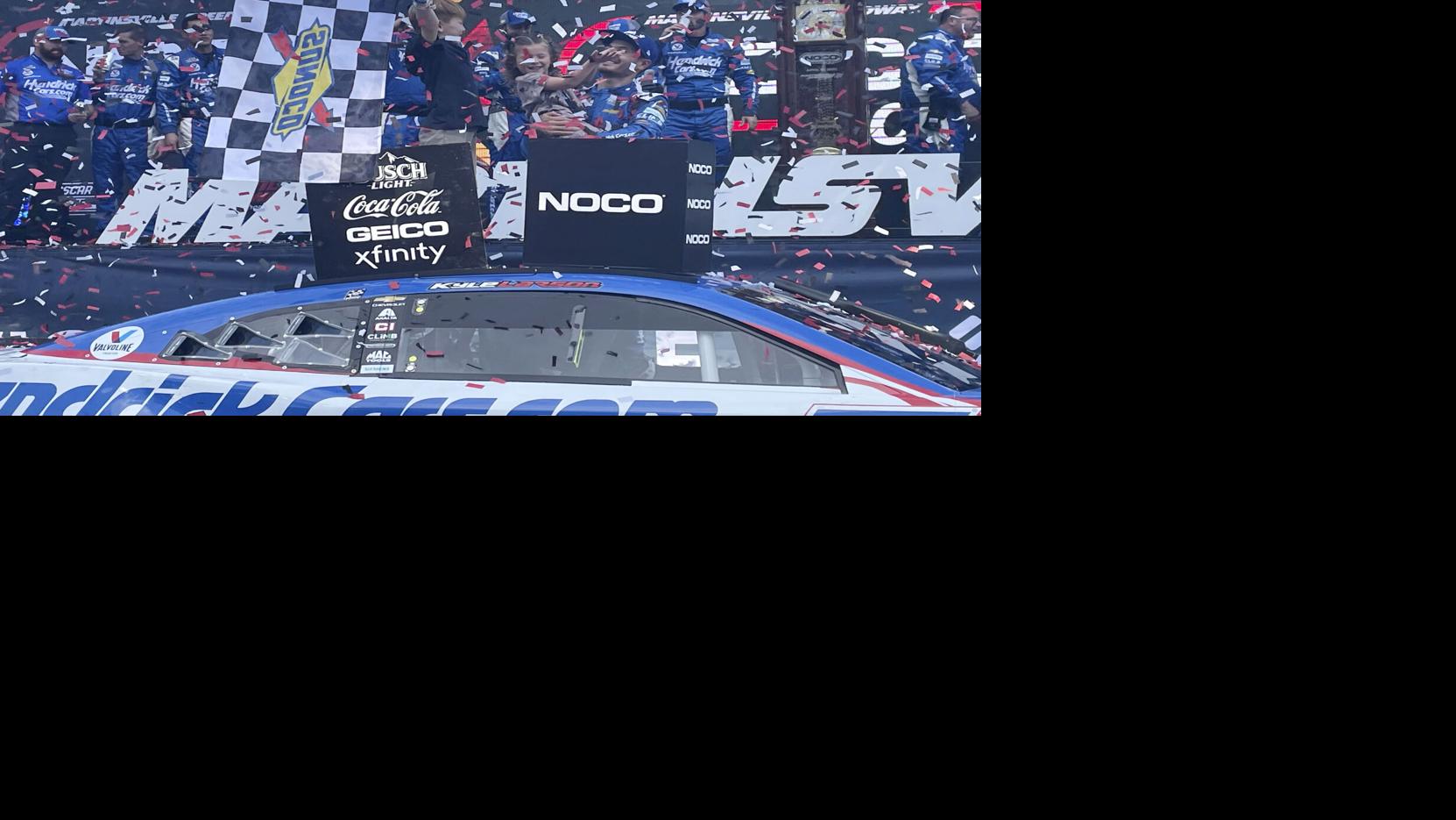 Larson pulls away from Logano to win at Martinsville