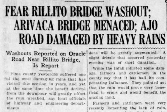 Rainfall in July, 1921