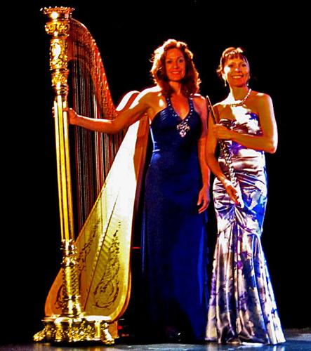 Flutist Christine Harper and harpist Christine Vivona