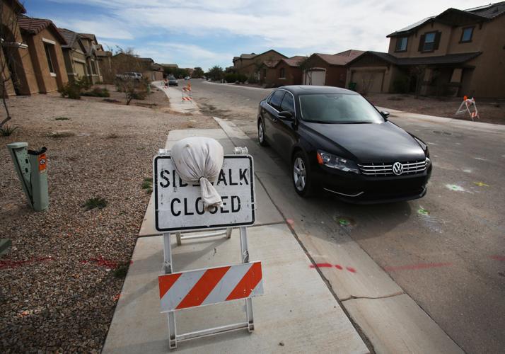 Sinking neighborhood roads in Marana