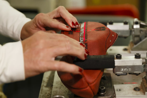 Making Super Bowl footballs