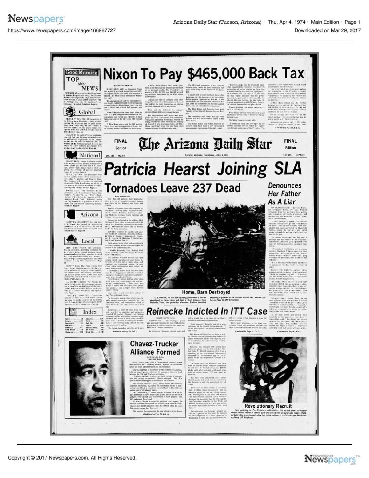 Arizona Daily Star front page April 4, 1974.pdf